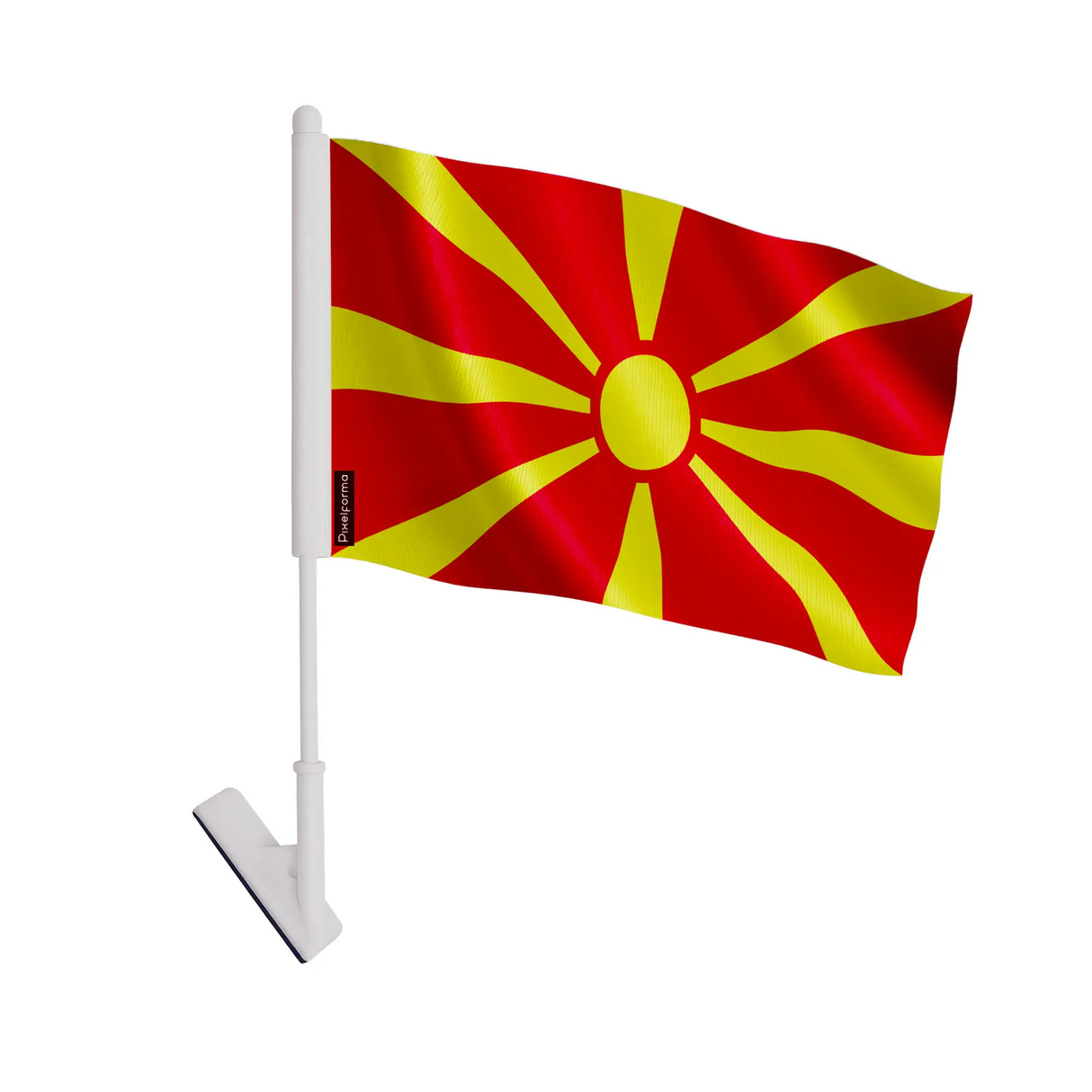 Drapeau adhésif macédoine du nord polyester facile à coller