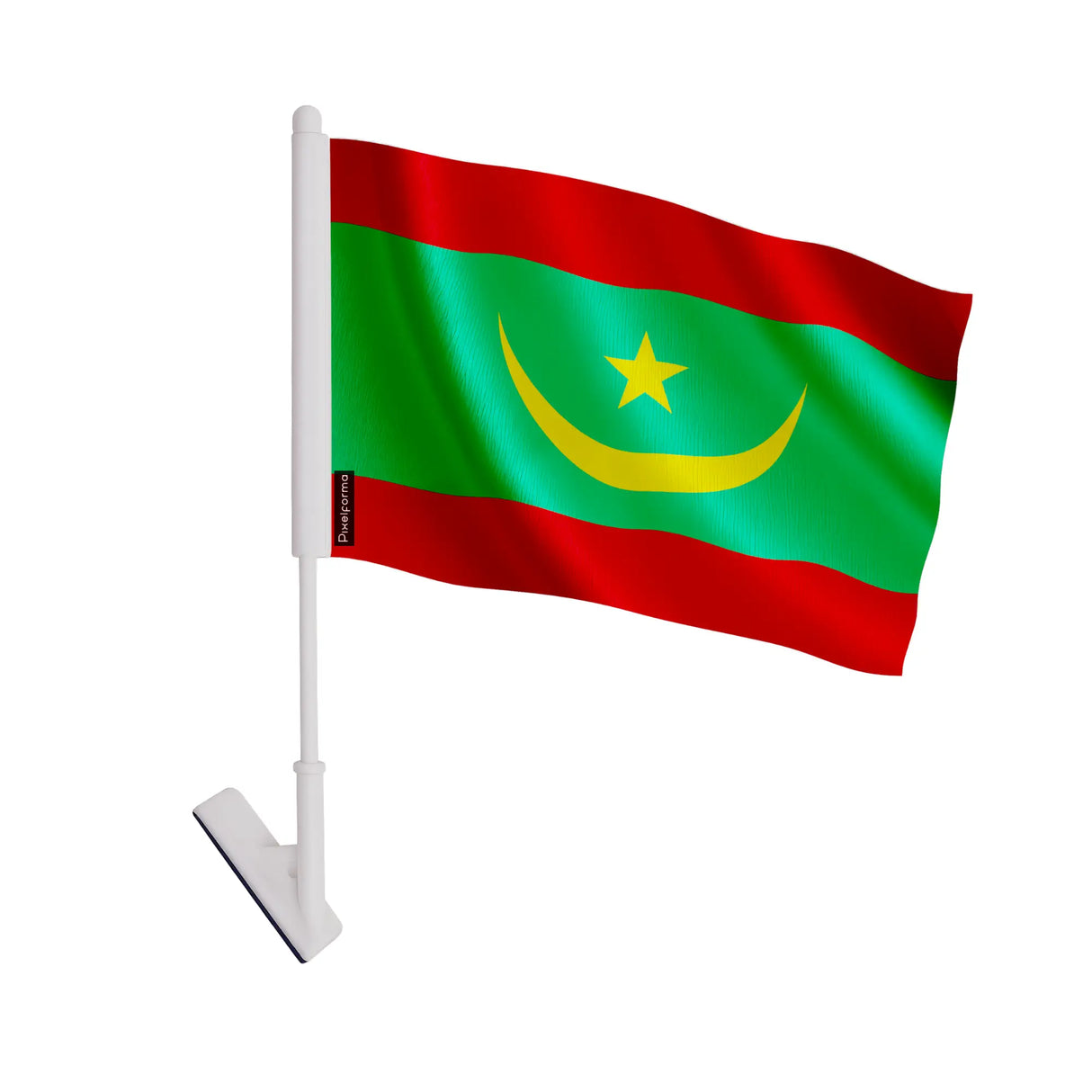 Drapeau adhésif mauritanie polyester facile à coller