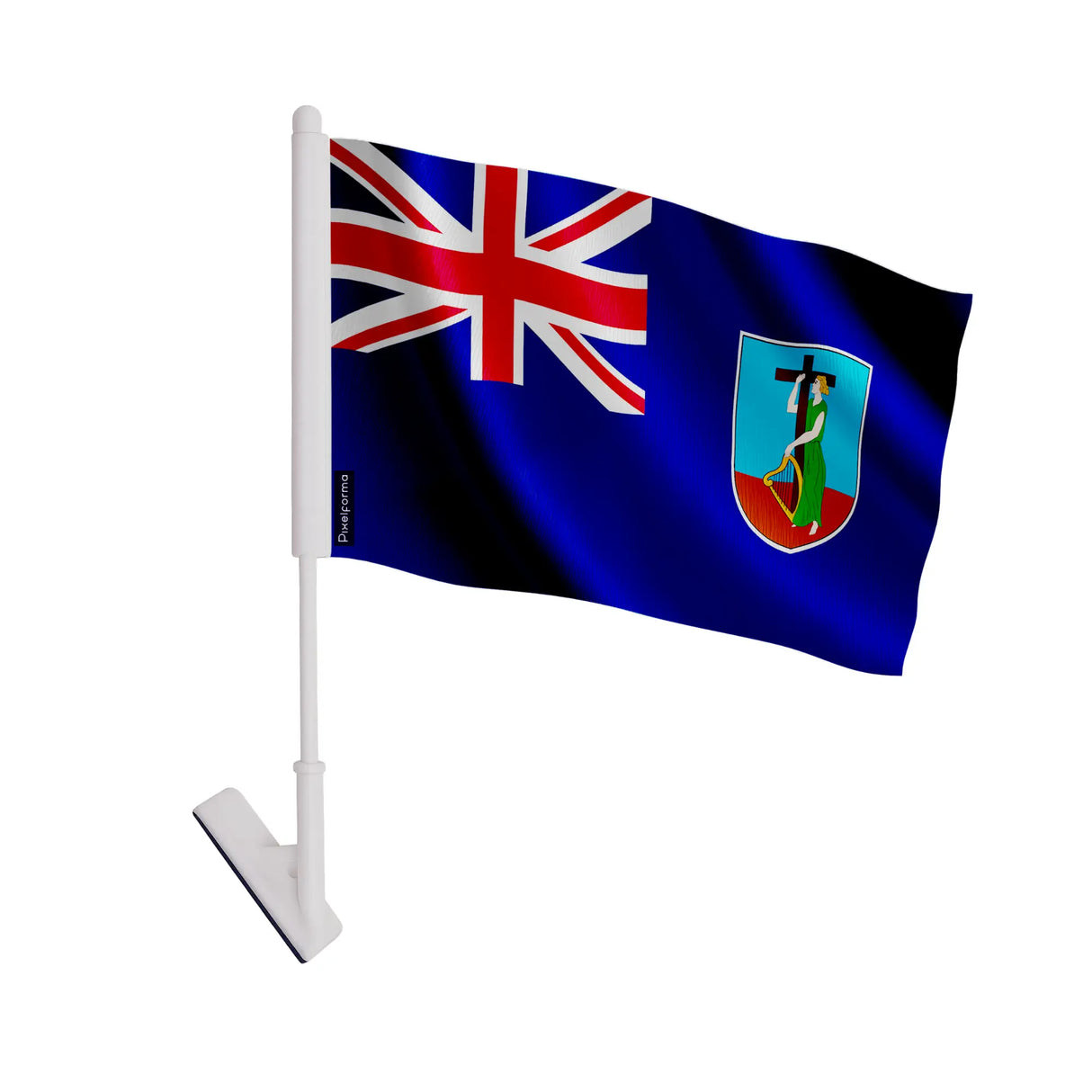 Drapeau adhésif montserrat polyester souple facile à poser