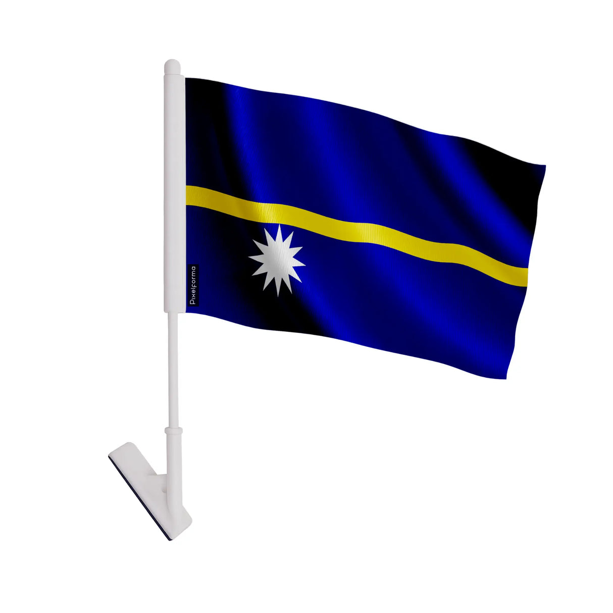 Drapeau adhésif nauru en polyester souple facile à coller