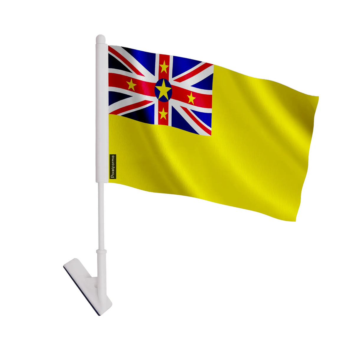 Drapeau adhésif niue polyester souple facile à coller