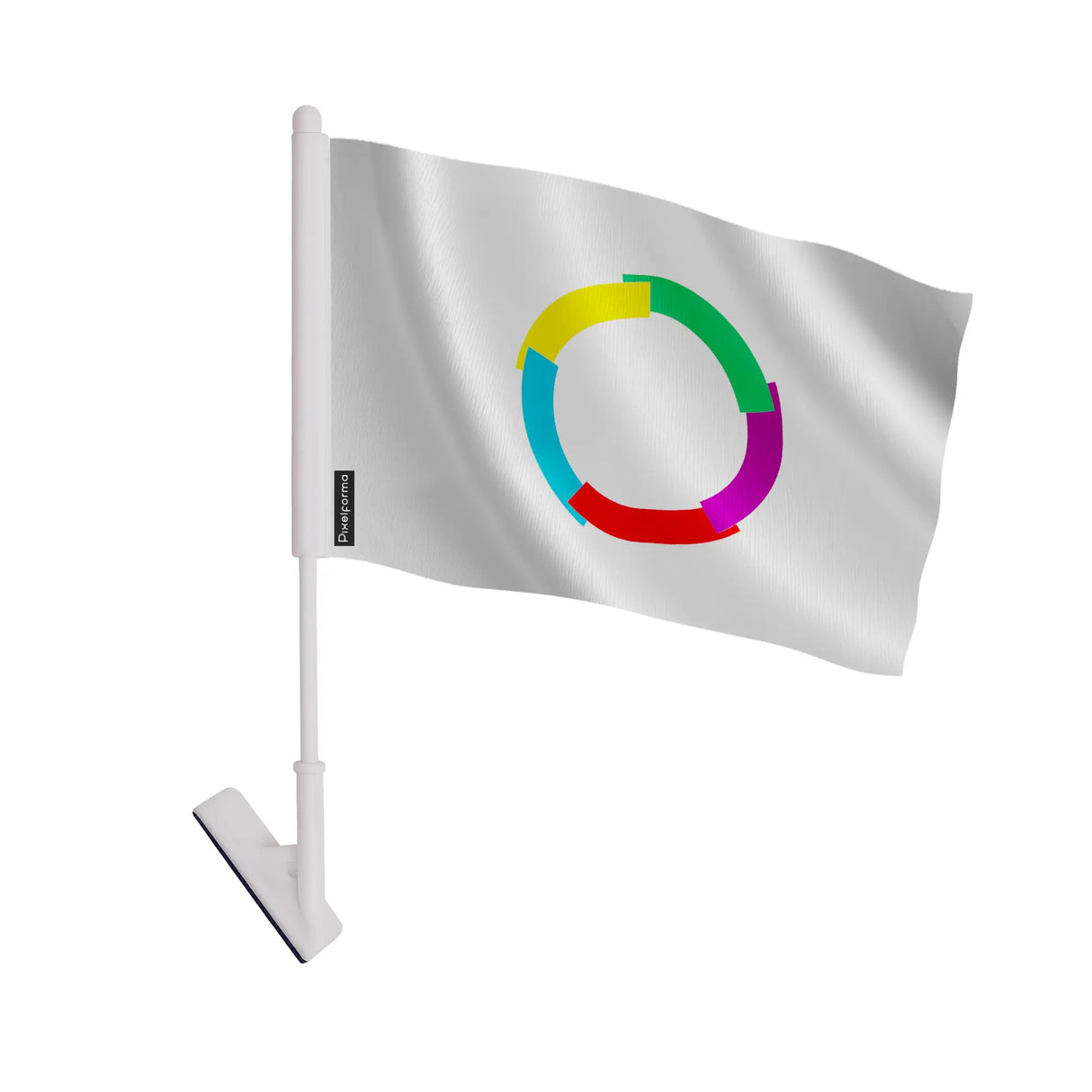 Drapeau adhésif organisation internationale polyester vitrine