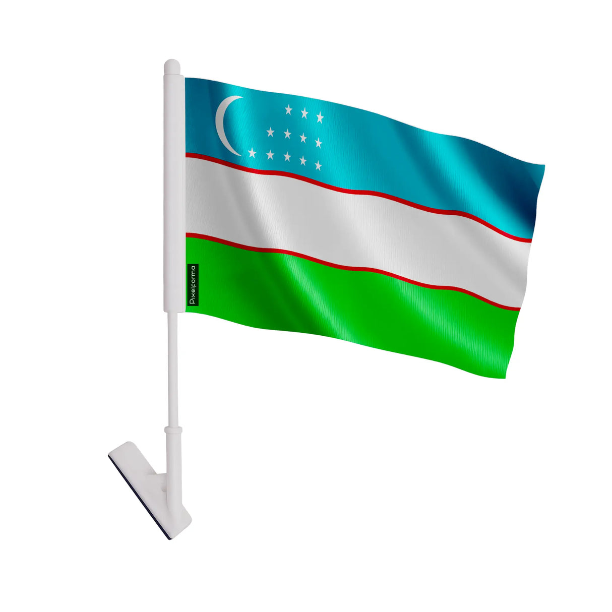 Drapeau adhésif ouzbékistan polyester facile à coller