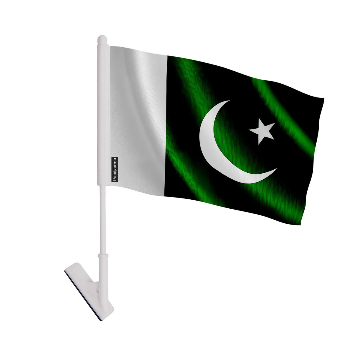 Drapeau adhésif pakistan polyester souple facile à coller