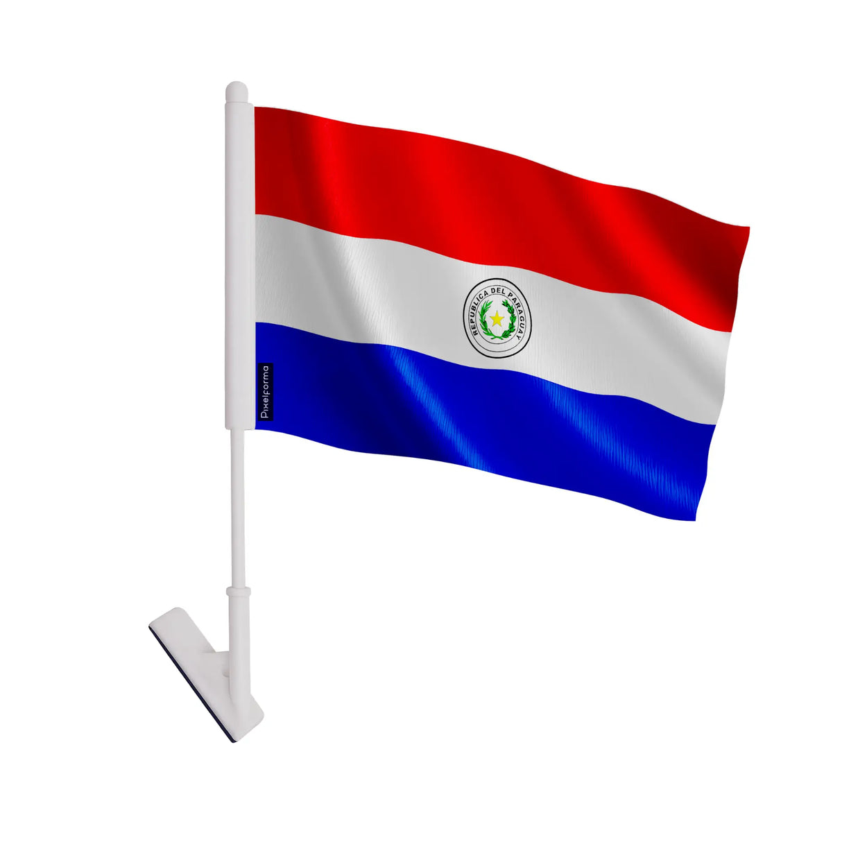 Drapeau adhésif paraguay polyester souple facile à coller