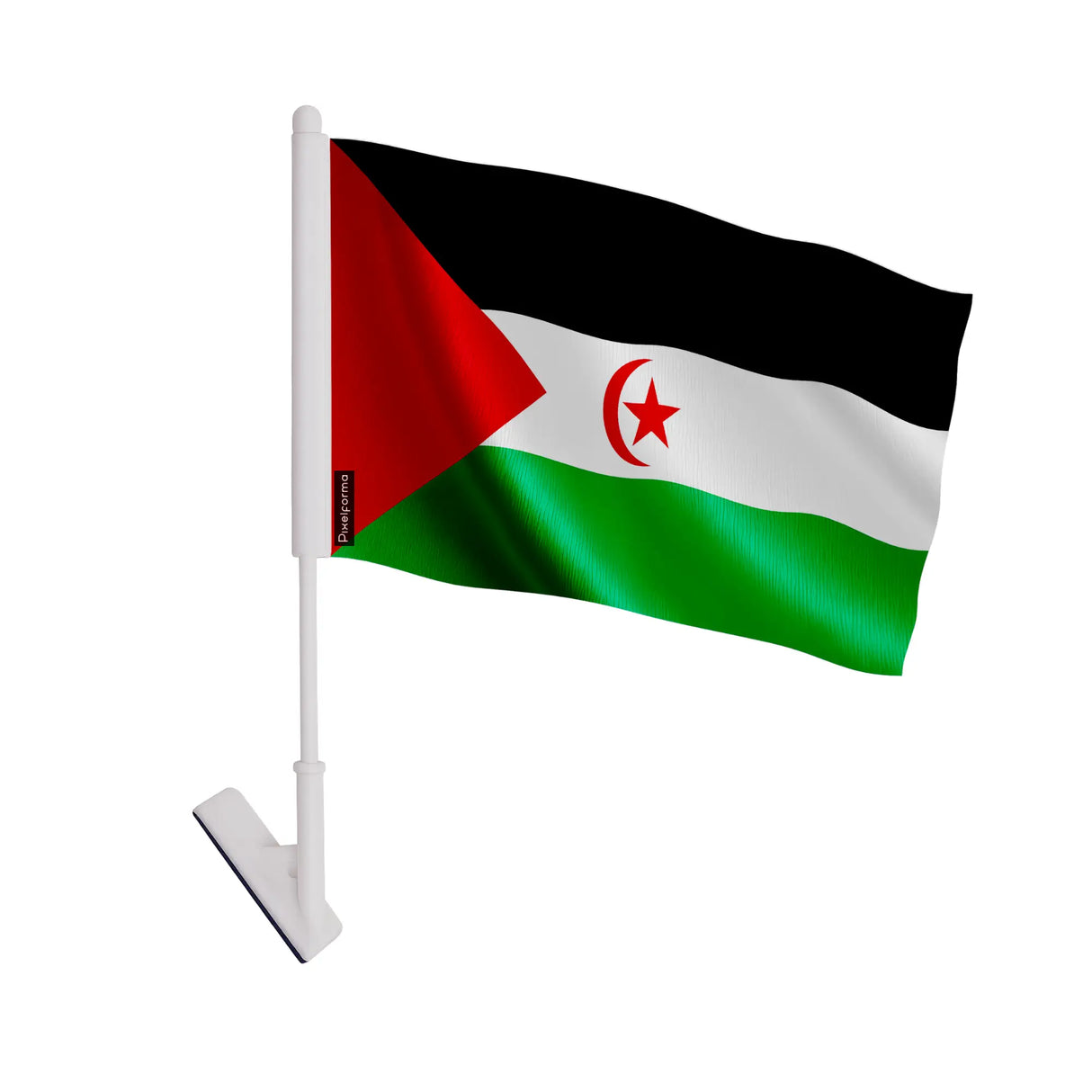 Drapeau adhésif république arabe sahraouie polyester vitrine