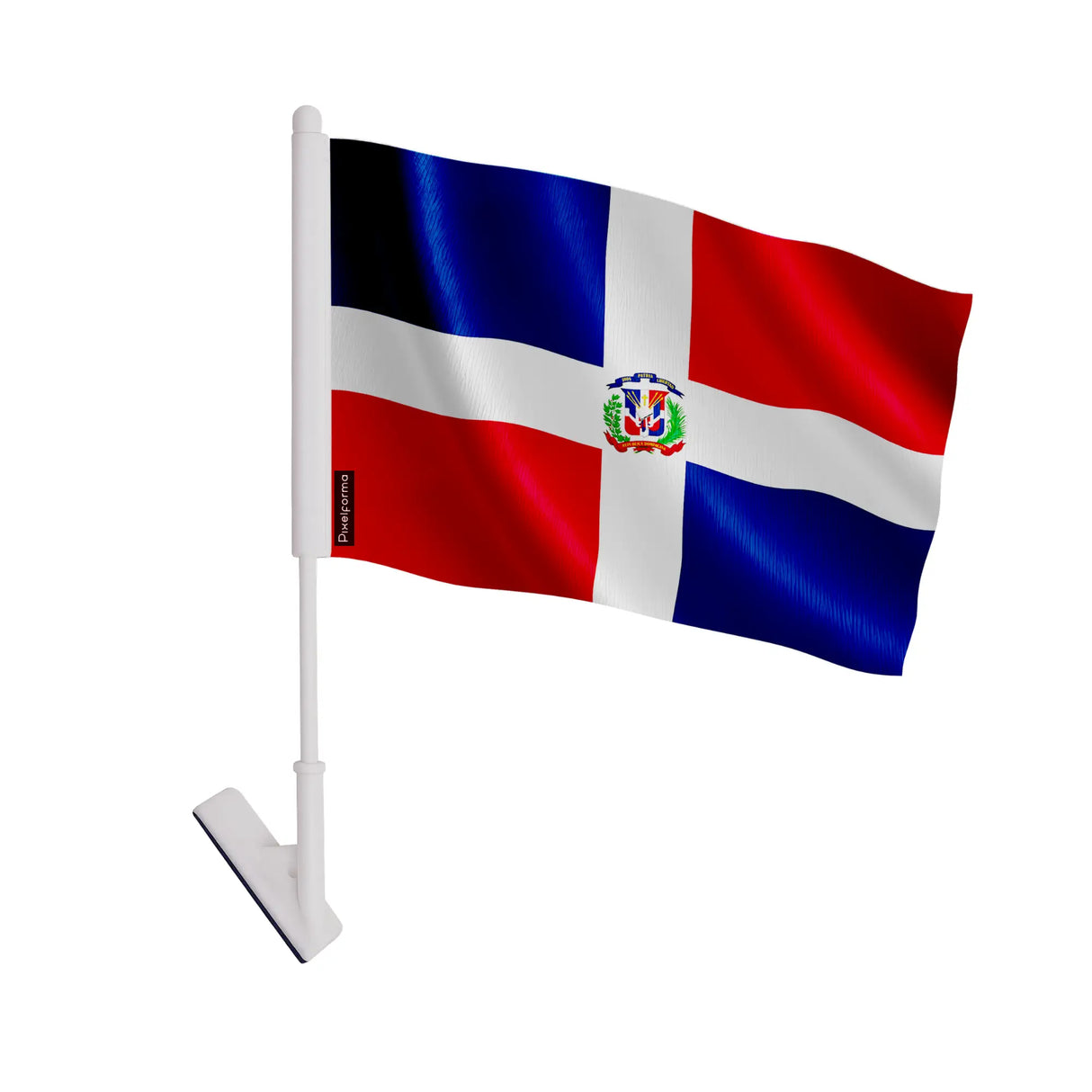Drapeau adhésif république dominicaine polyester souple