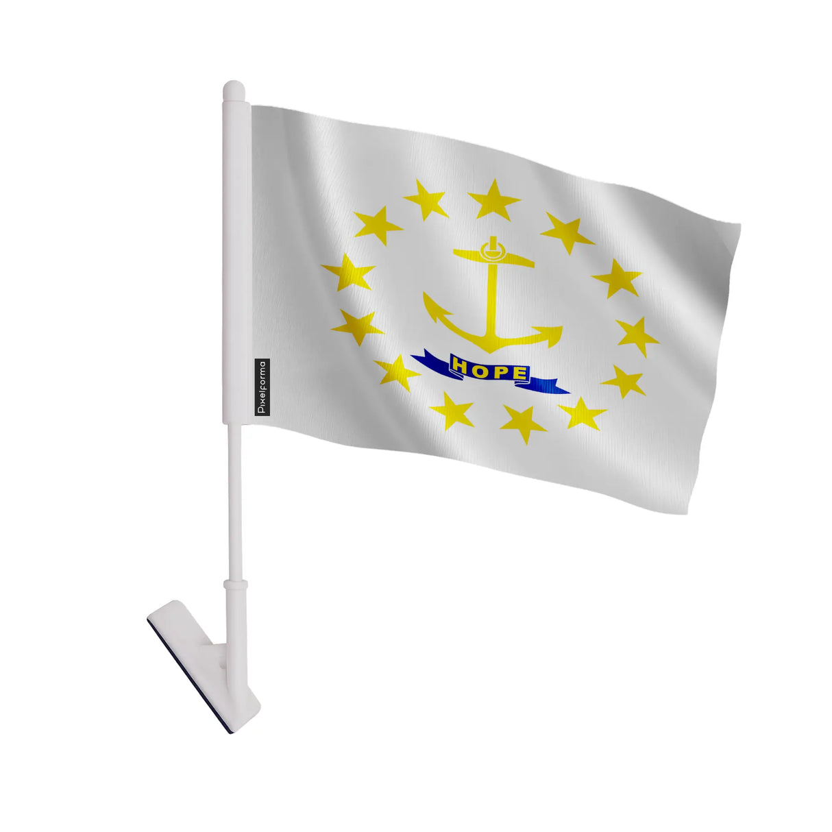 Drapeau adhésif rhode island polyester souple facile à poser