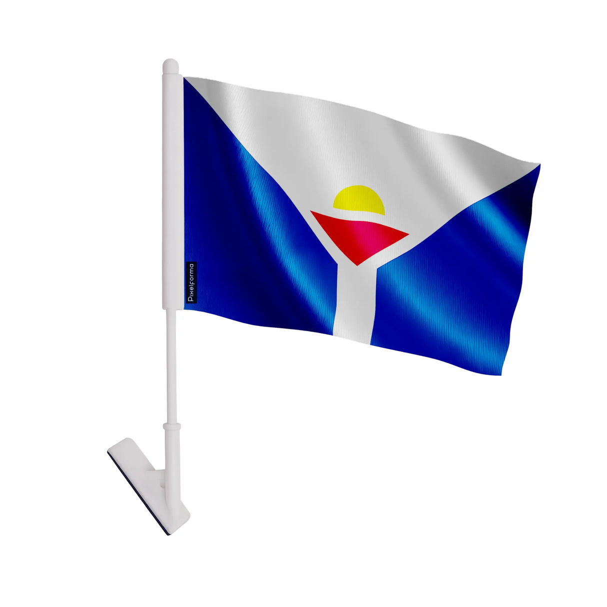 Drapeau adhésif saint-martin polyester facile à coller