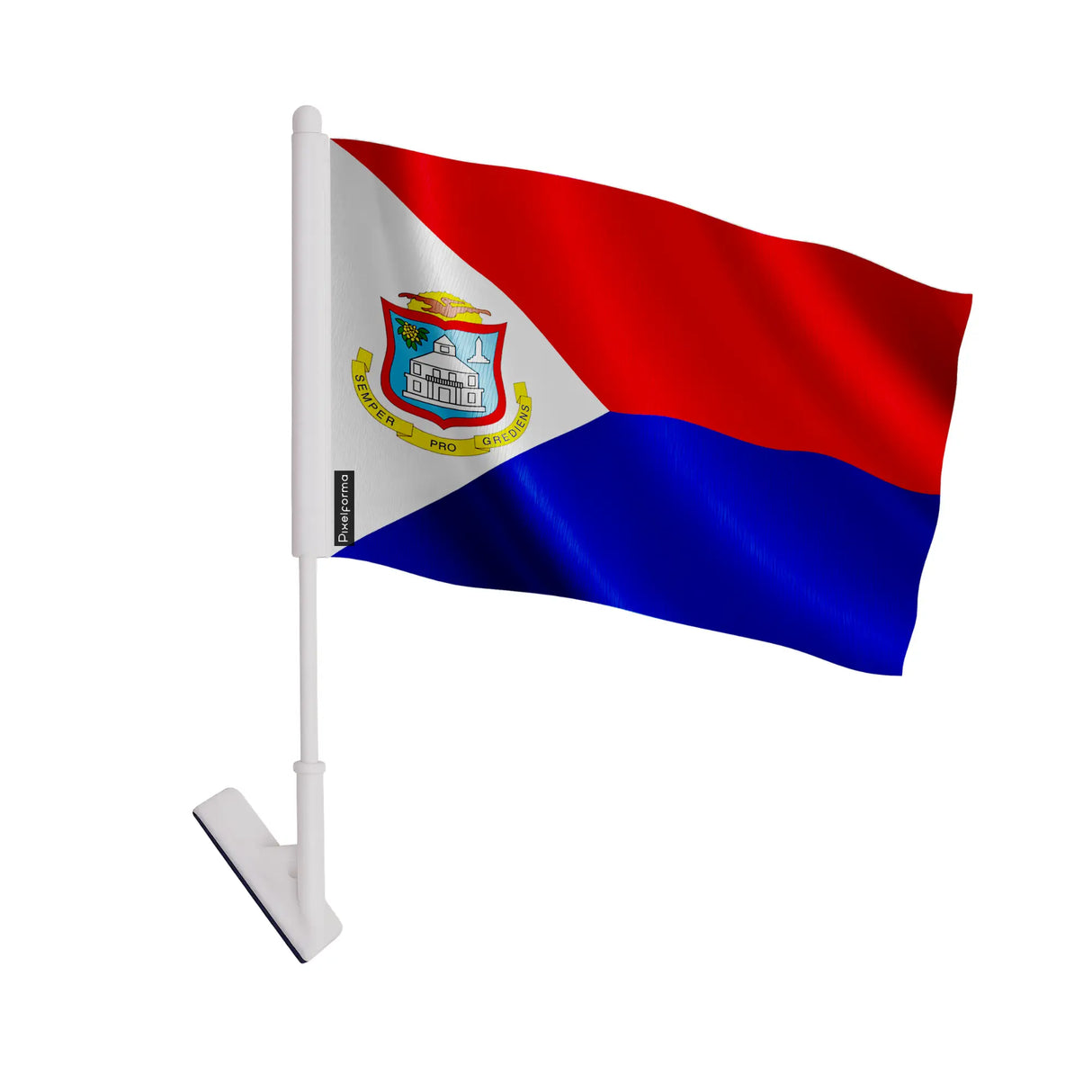 Drapeau adhésif saint-martin polyester souple facile à coller