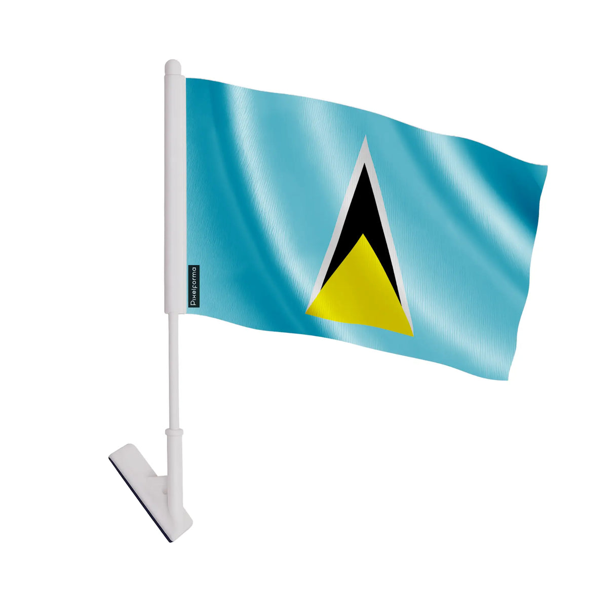 Drapeau adhésif sainte-lucie polyester facile à coller