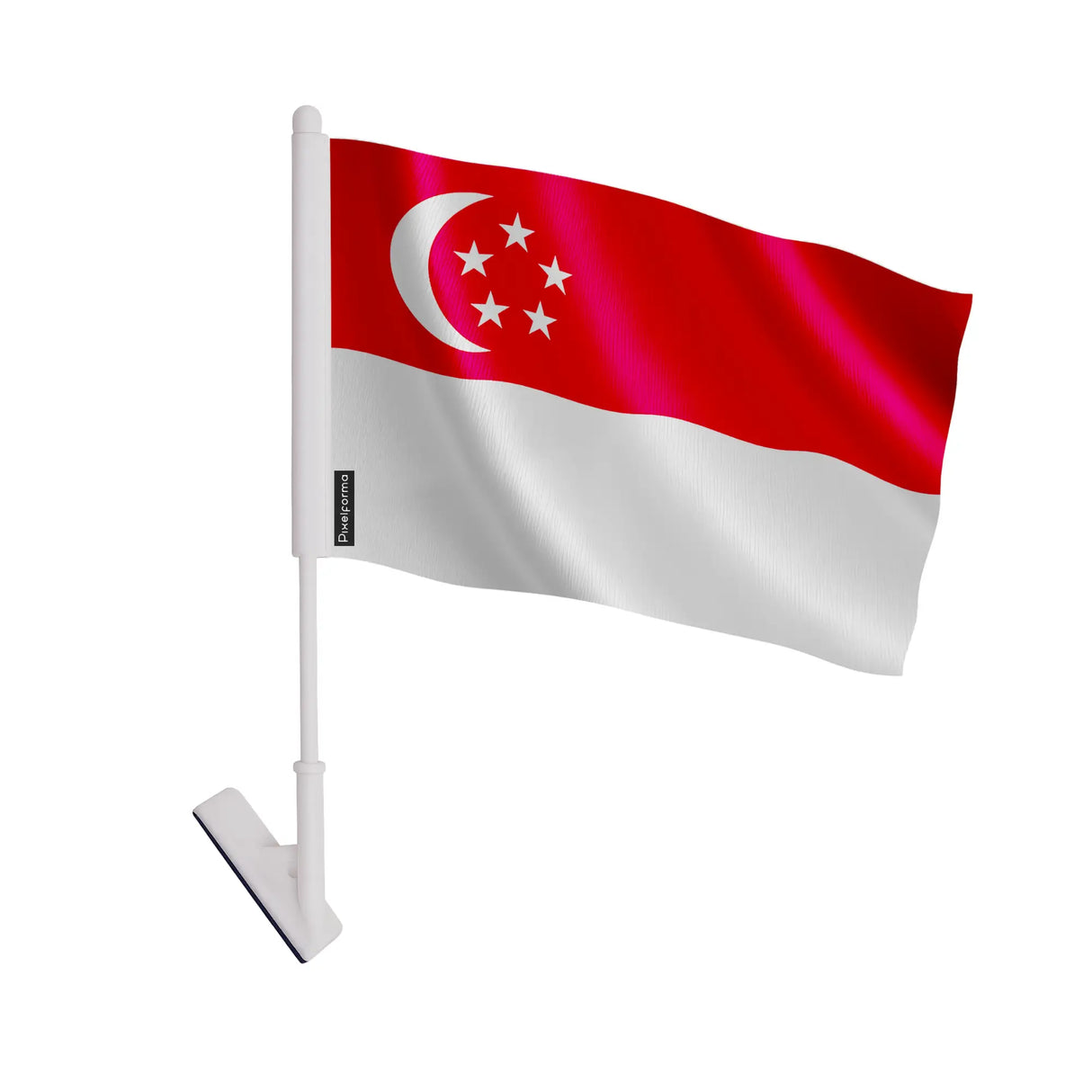 Drapeau adhésif singapour polyester souple facile à coller
