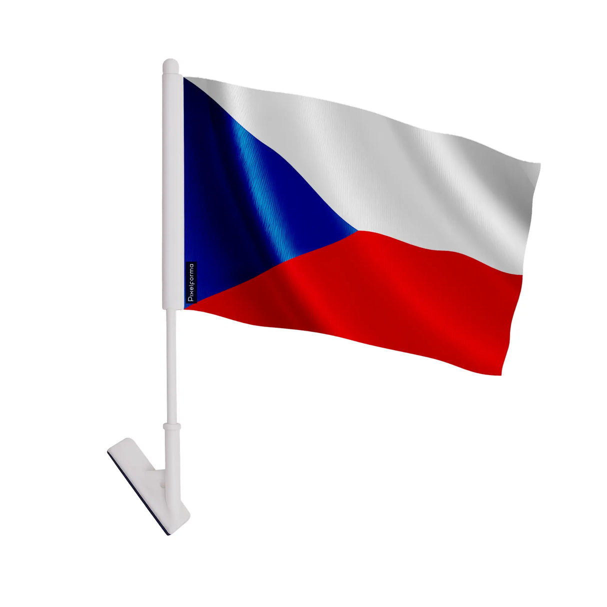 Drapeau adhésif tchéquie polyester souple facile à coller