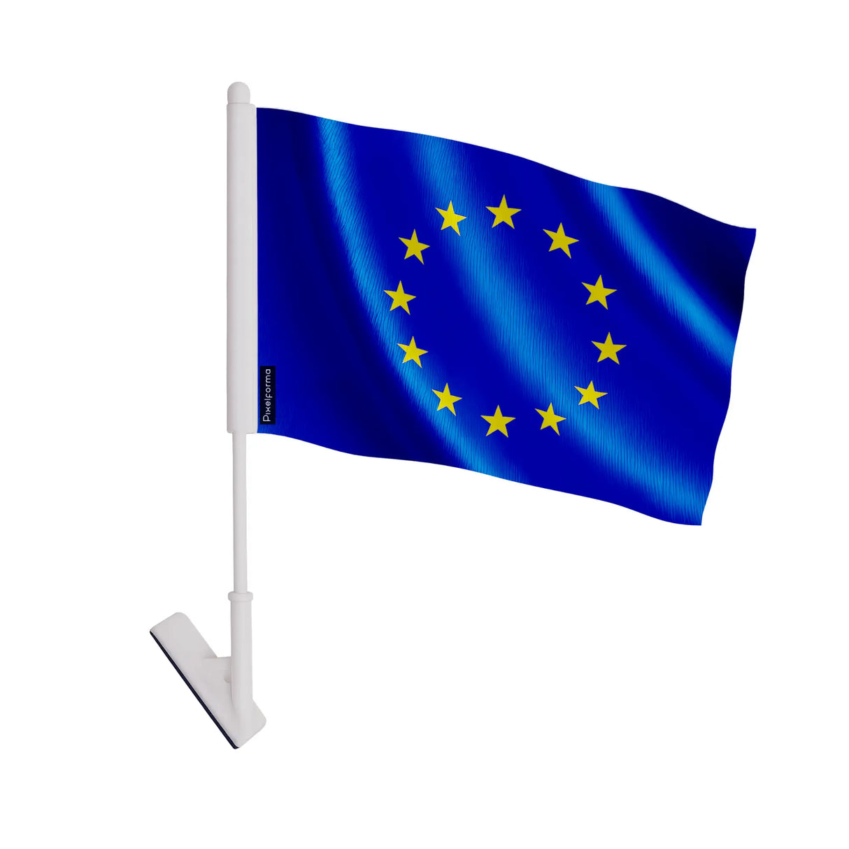 Drapeau adhésif union européenne polyester souple vitrine