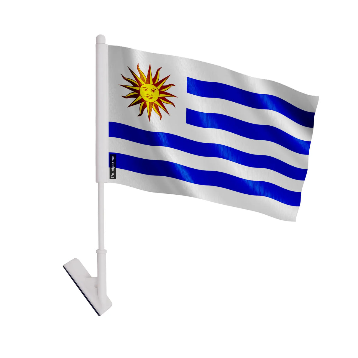 Drapeau adhésif uruguay polyester souple facile à coller