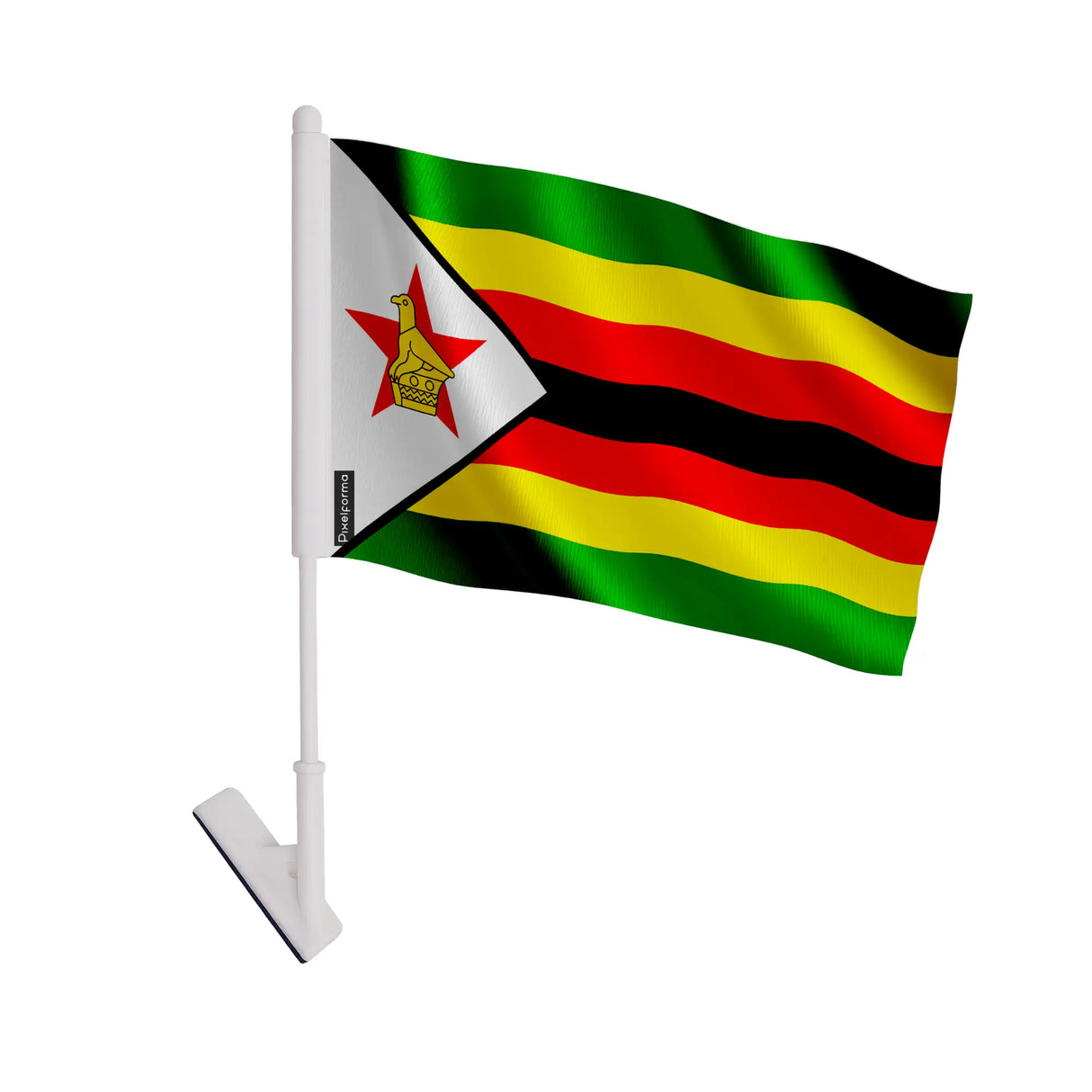Drapeau adhésif zimbabwe polyester souple facile à coller