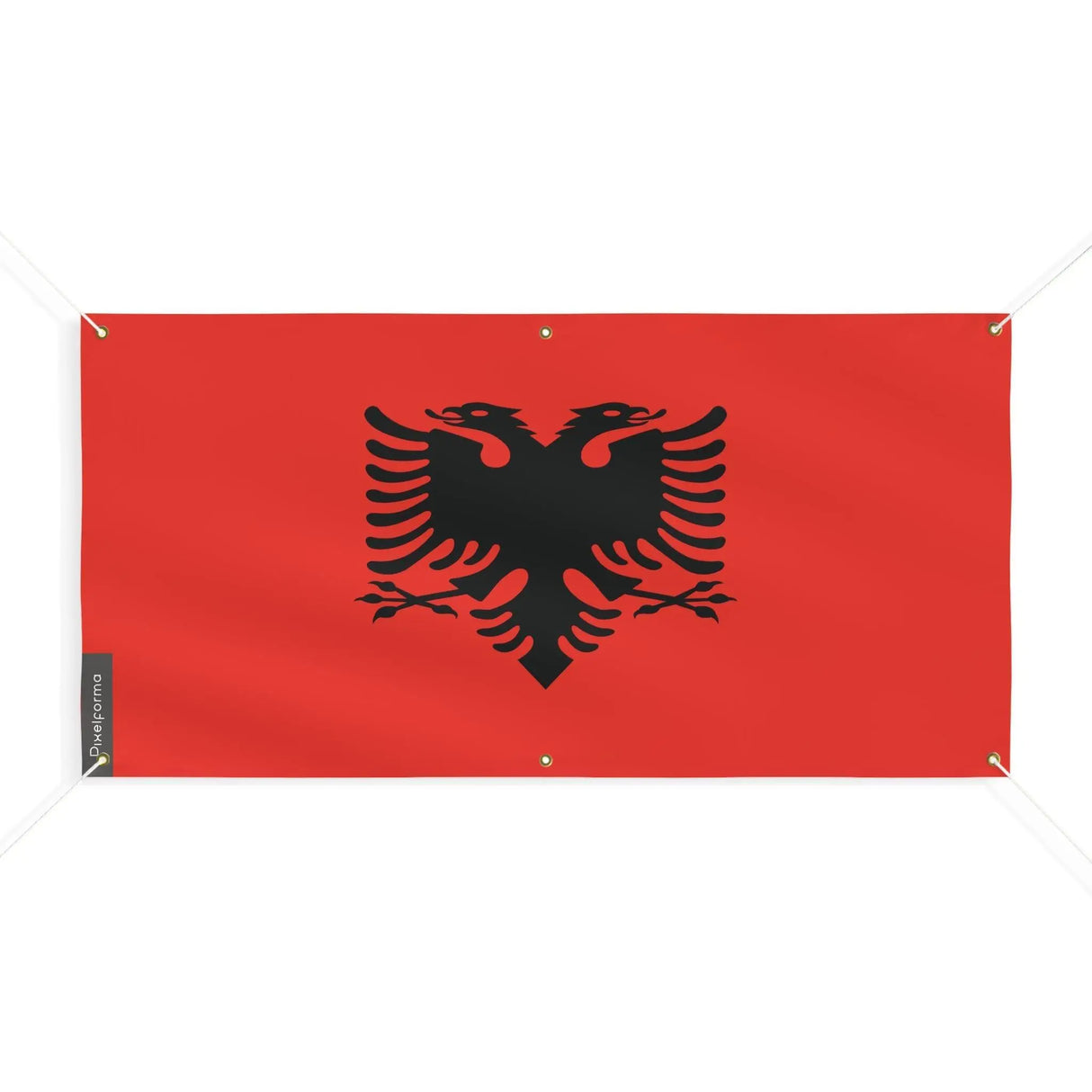 Drapeau albanie en polyester résistant avec œillets robustes