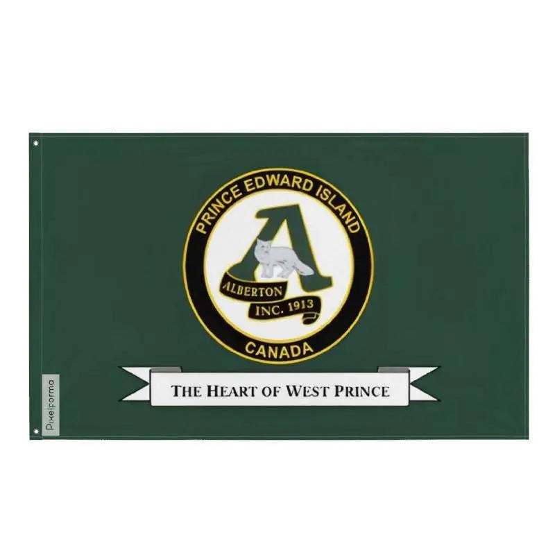 Drapeau alberton polyester résistant avec œillets à gauche