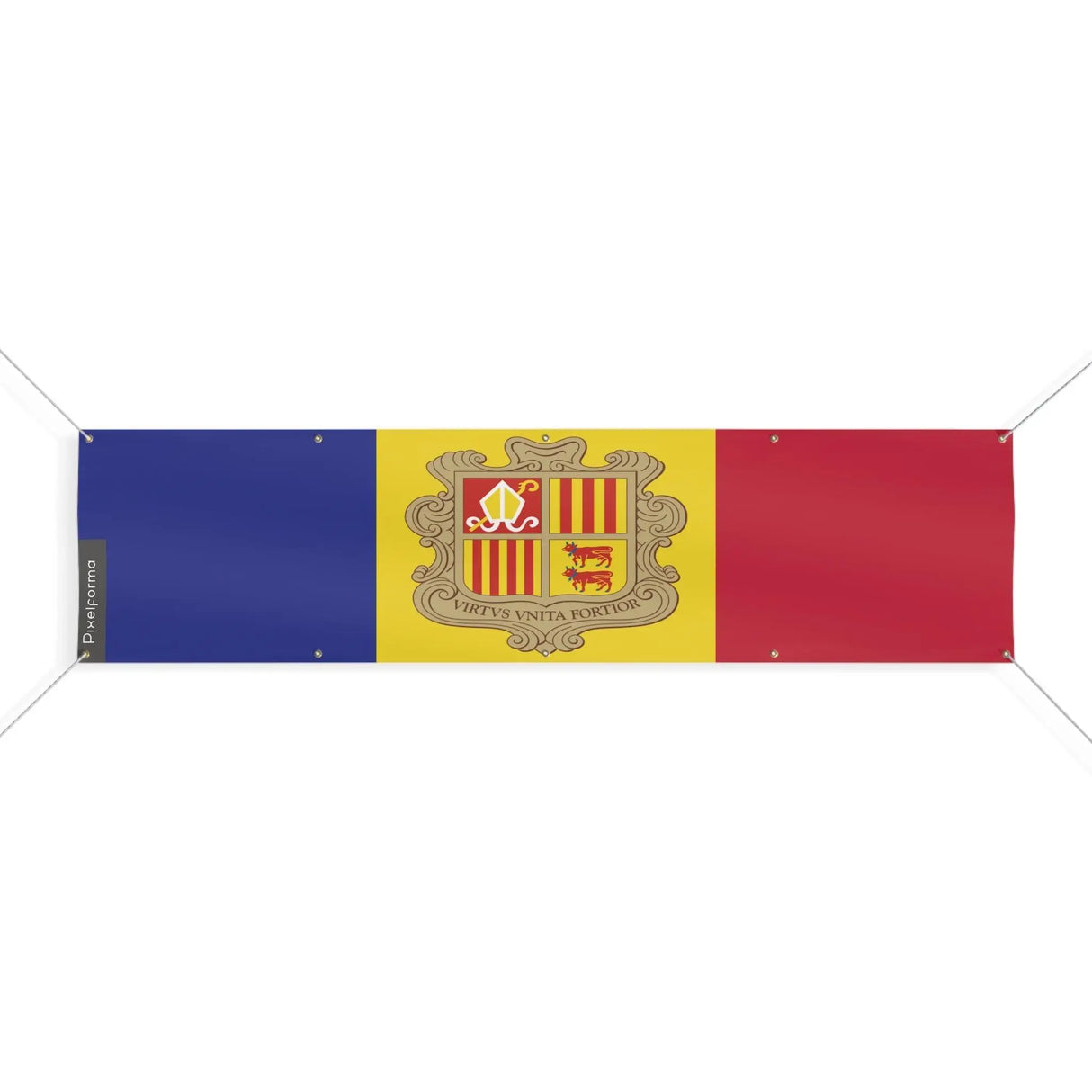 Drapeau andorre polyester résistant aux intempéries œillets