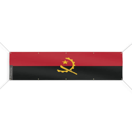 Drapeau angola polyester résistant avec 10 œillets