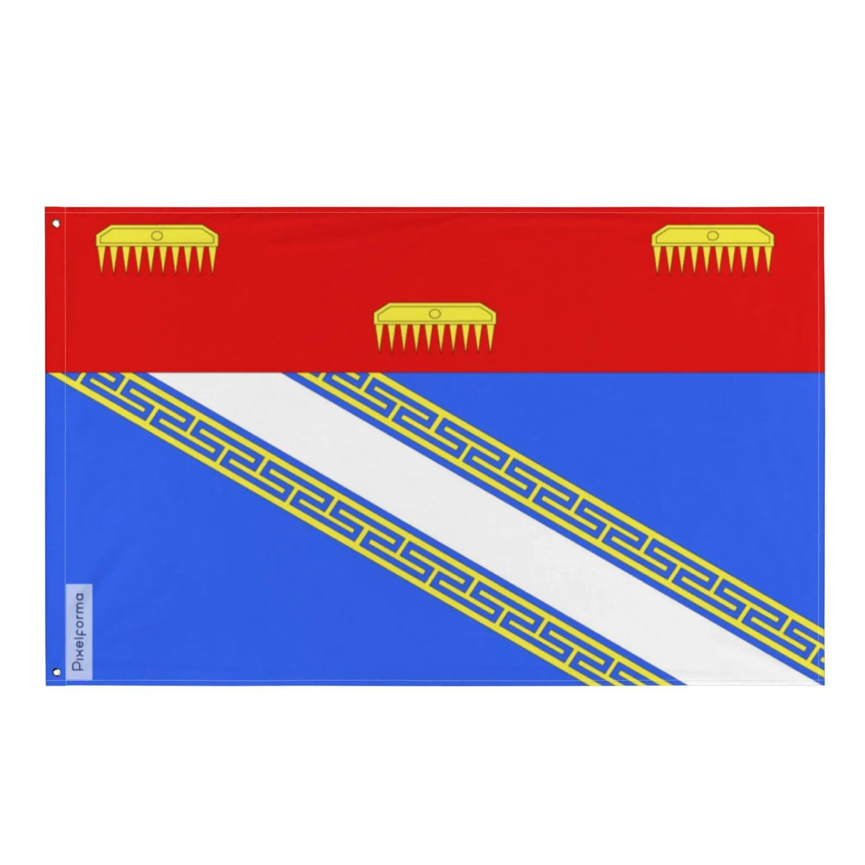 Drapeau ardennes polyester résistant avec œillets à gauche