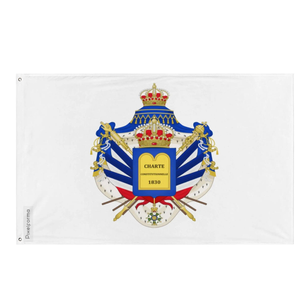 Drapeau armoiries france polyester résistant œillets à gauche