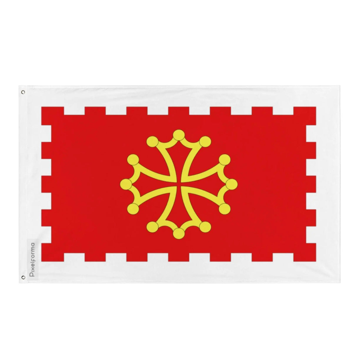 Drapeau aude polyester résistant double ourlet œillets gauche
