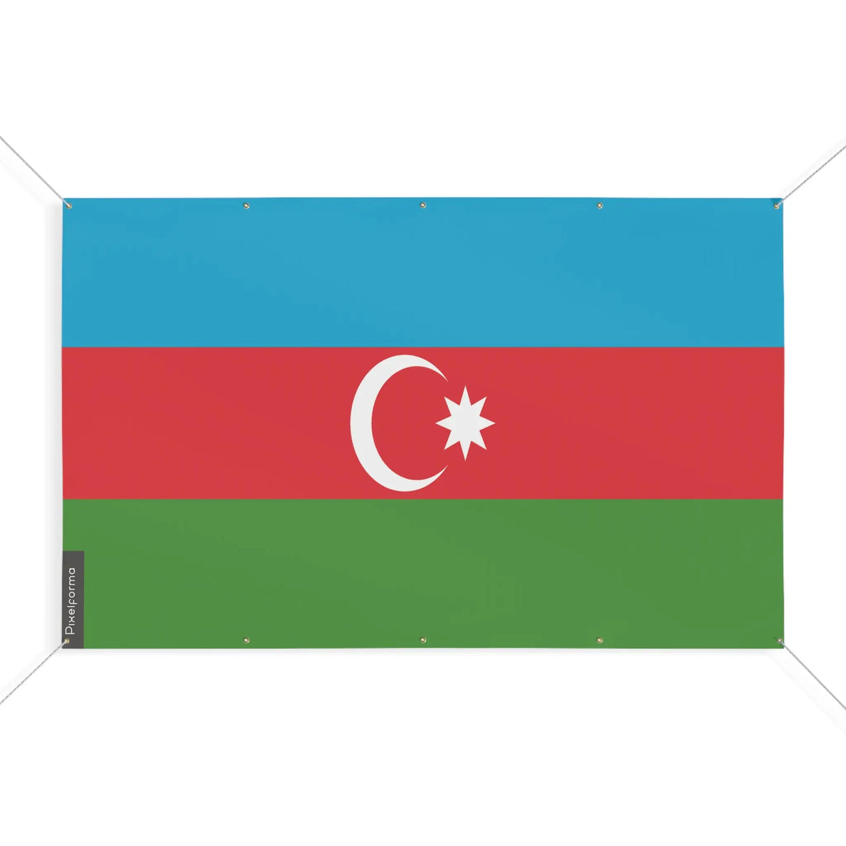 Drapeau azerbaïdjan polyester résistant avec œillets robustes