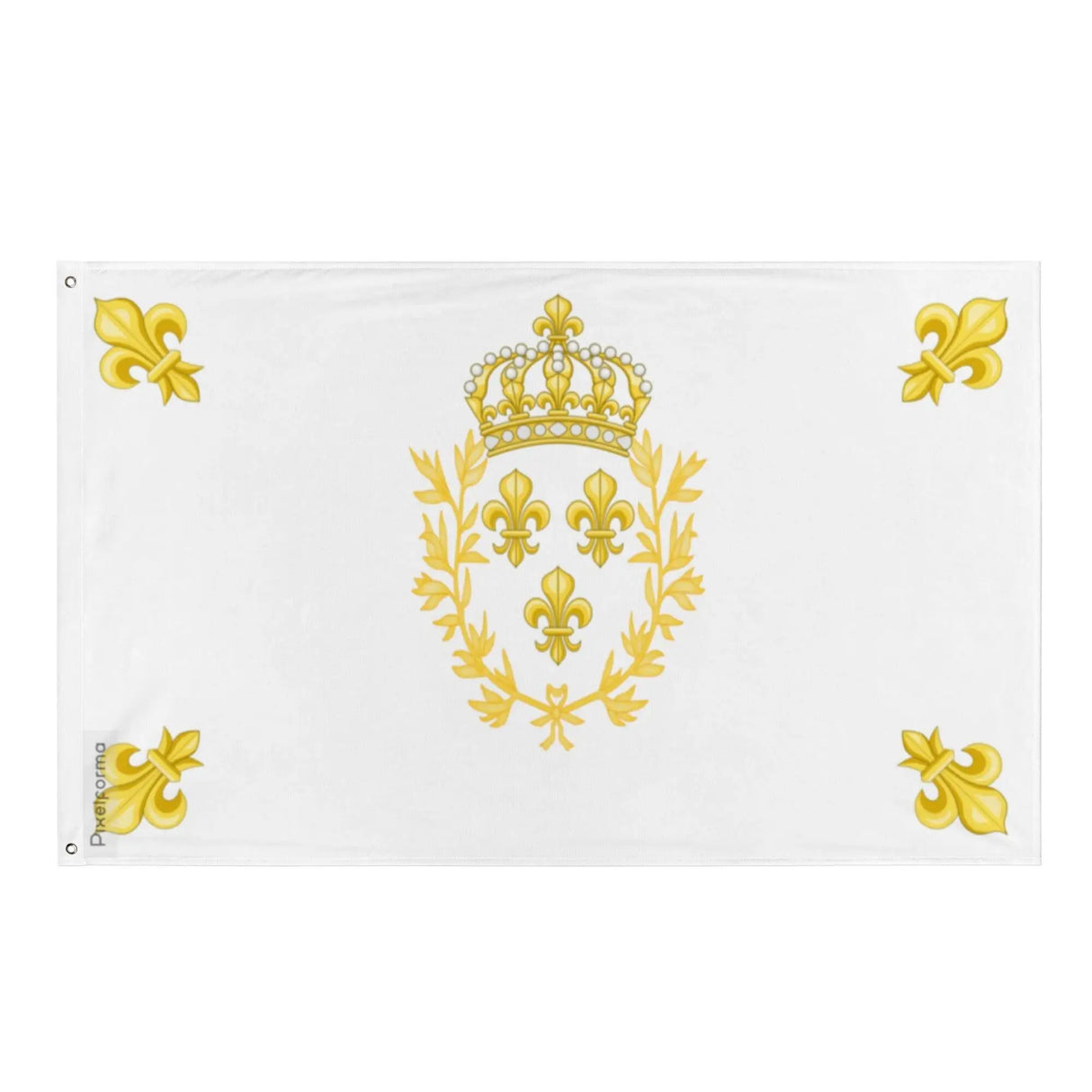 Drapeau blanc france polyester résistant œillets à gauche