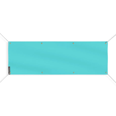 Drapeau bleu turquoise clair polyester résistant extérieur