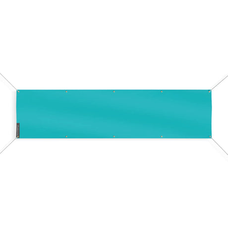 Drapeau bleu turquoise polyester résistant pour extérieur