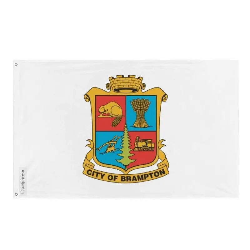 Drapeau brampton polyester résistant œillets à gauche