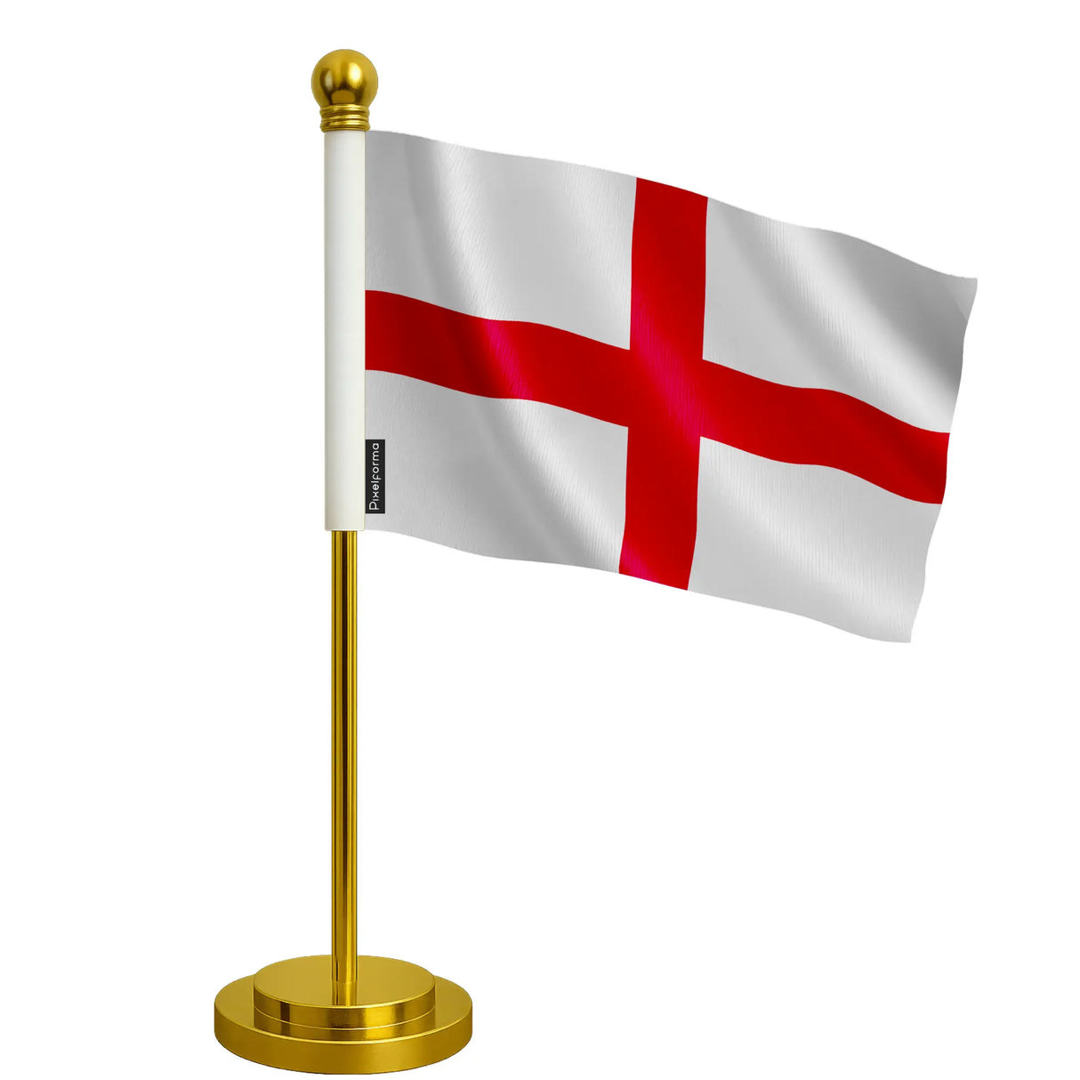 Drapeau bureau angleterre polyester et socle acier inoxydable