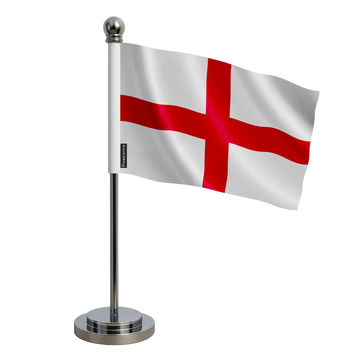 Drapeau bureau angleterre polyester socle acier inoxydable