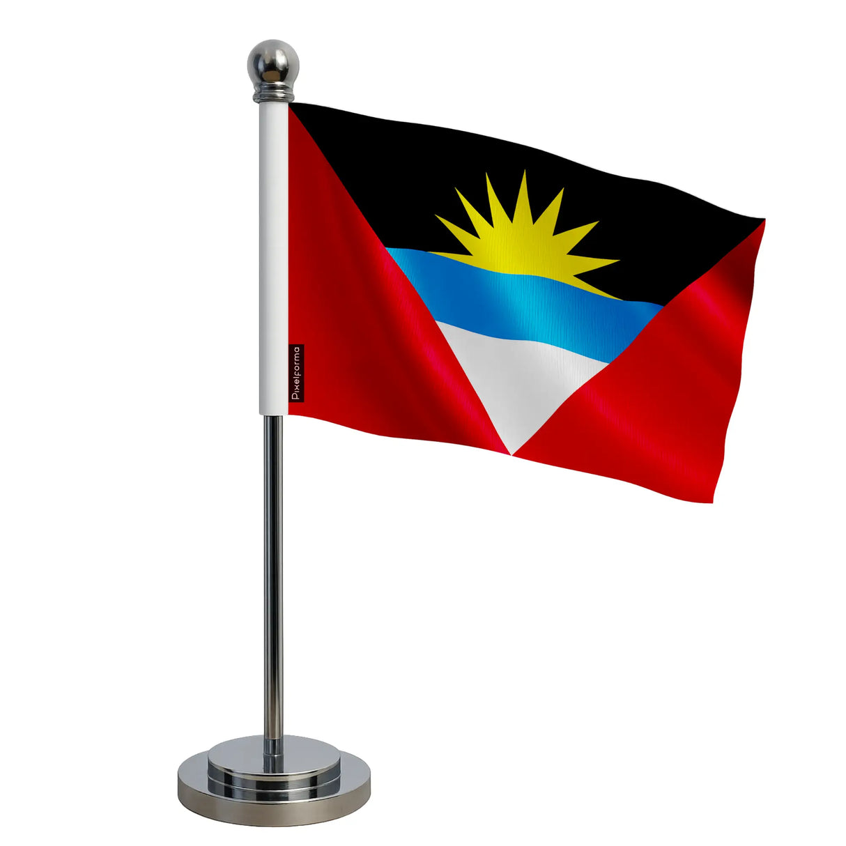 Drapeau bureau antigua-et-barbuda polyester socle acier