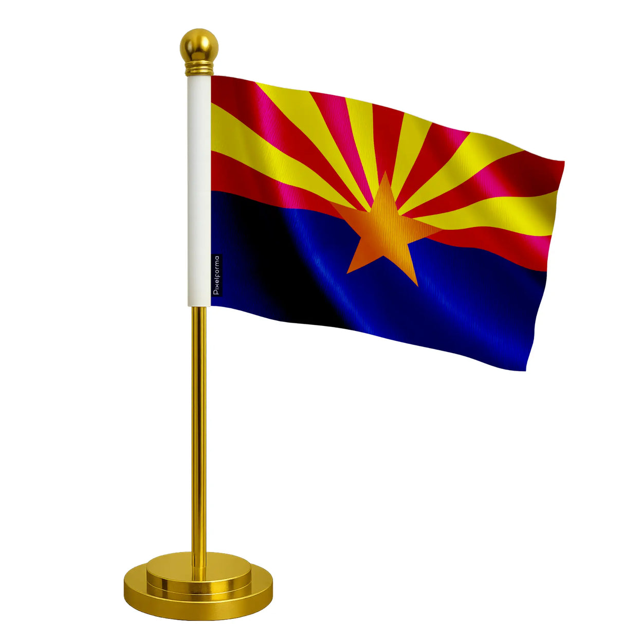 Drapeau bureau arizona polyester socle acier inoxydable