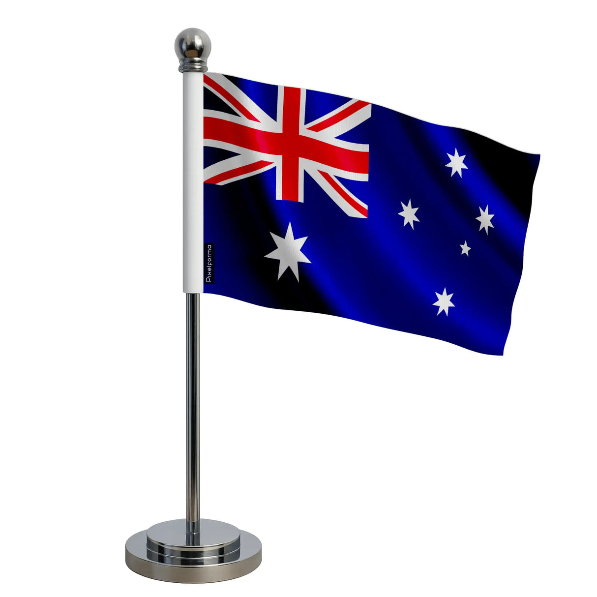 Drapeau bureau australie polyester socle acier inoxydable