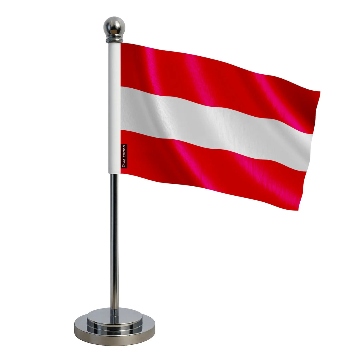 Drapeau bureau autriche polyester socle acier inoxydable