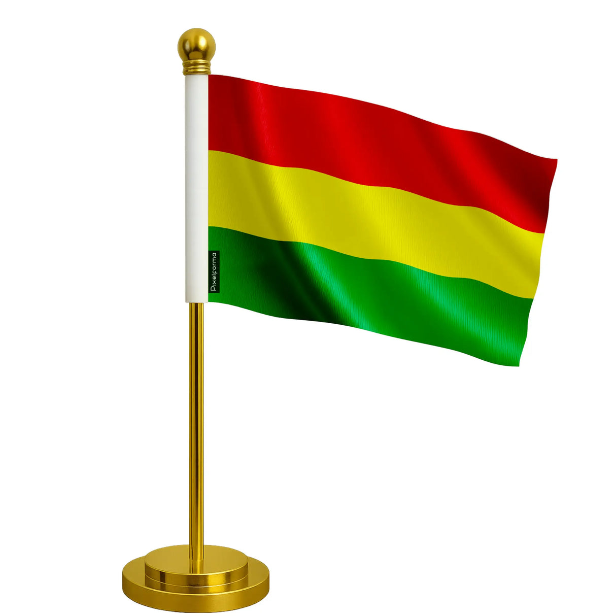 Drapeau bureau bolivie polyester socle acier inoxydable