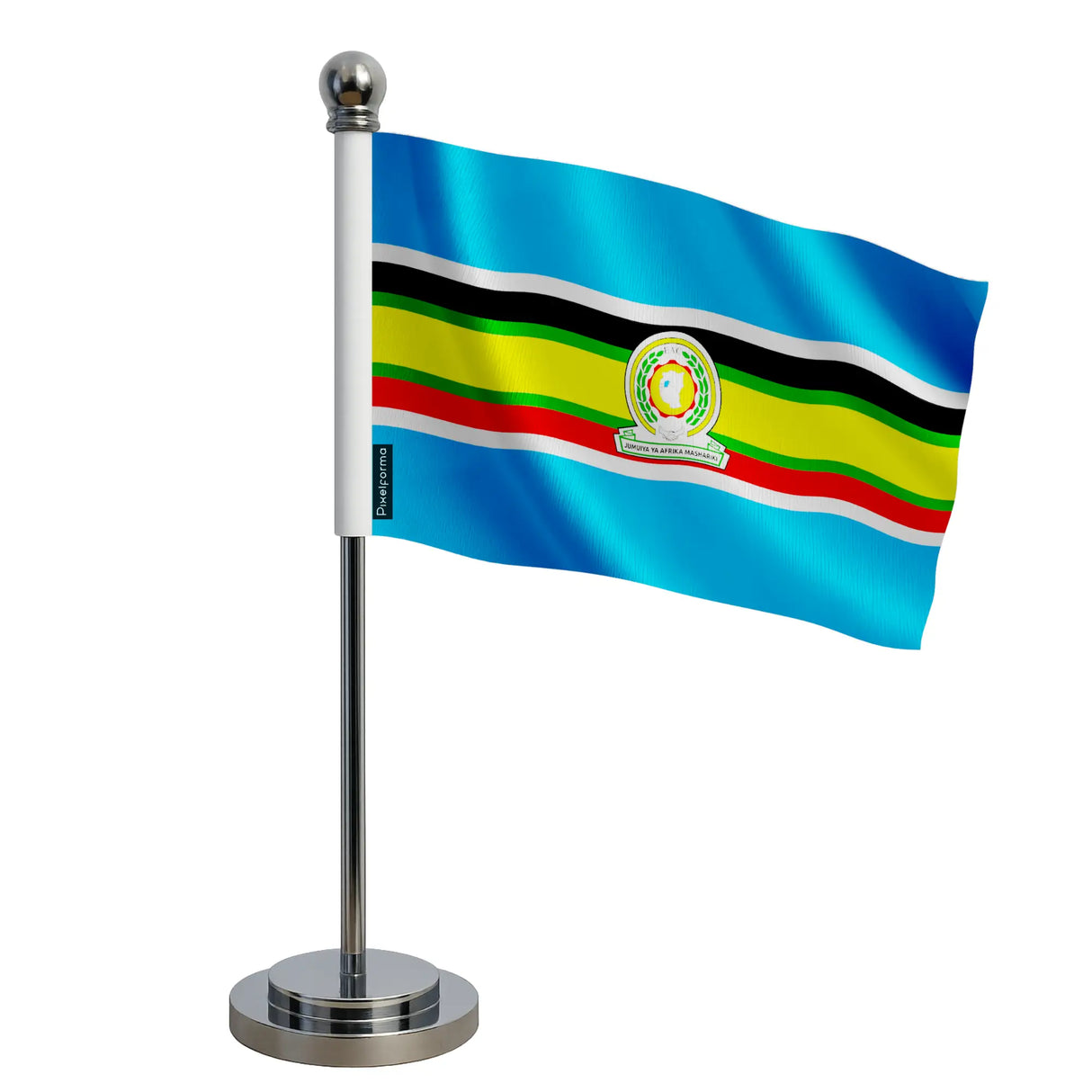 Drapeau bureau communauté d’afrique polyester socle inoxydable