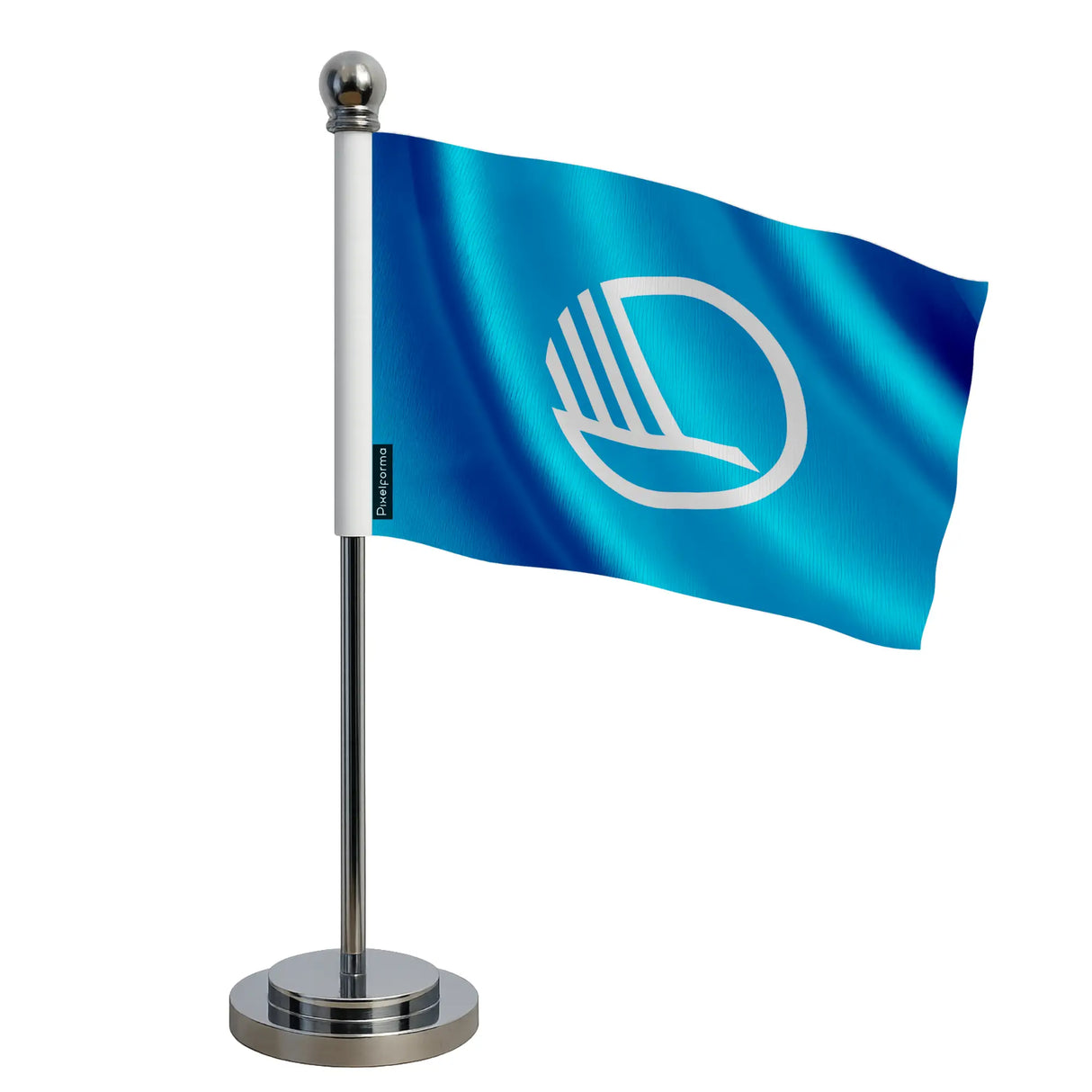 Drapeau bureau conseil nordique polyester socle acier inoxydable