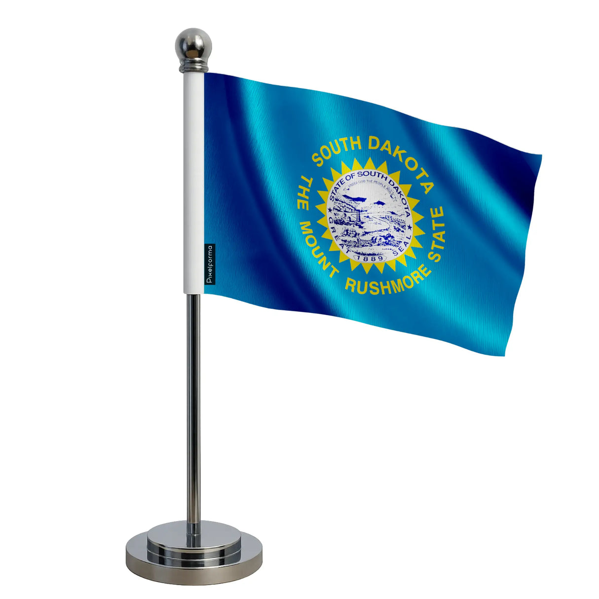 Drapeau bureau dakota du sud polyester socle acier inoxydable