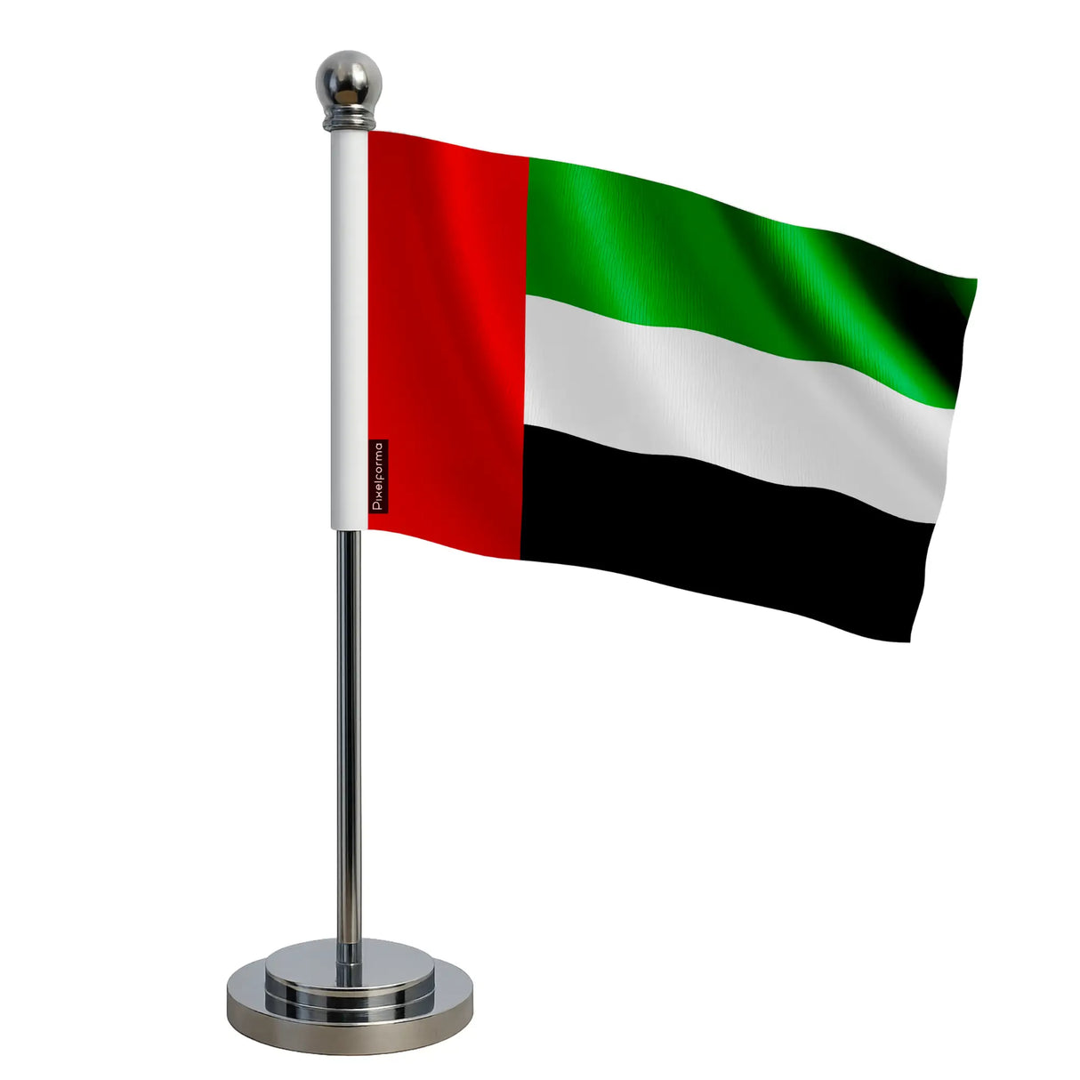 Drapeau bureau émirats arabes unis polyester socle acier