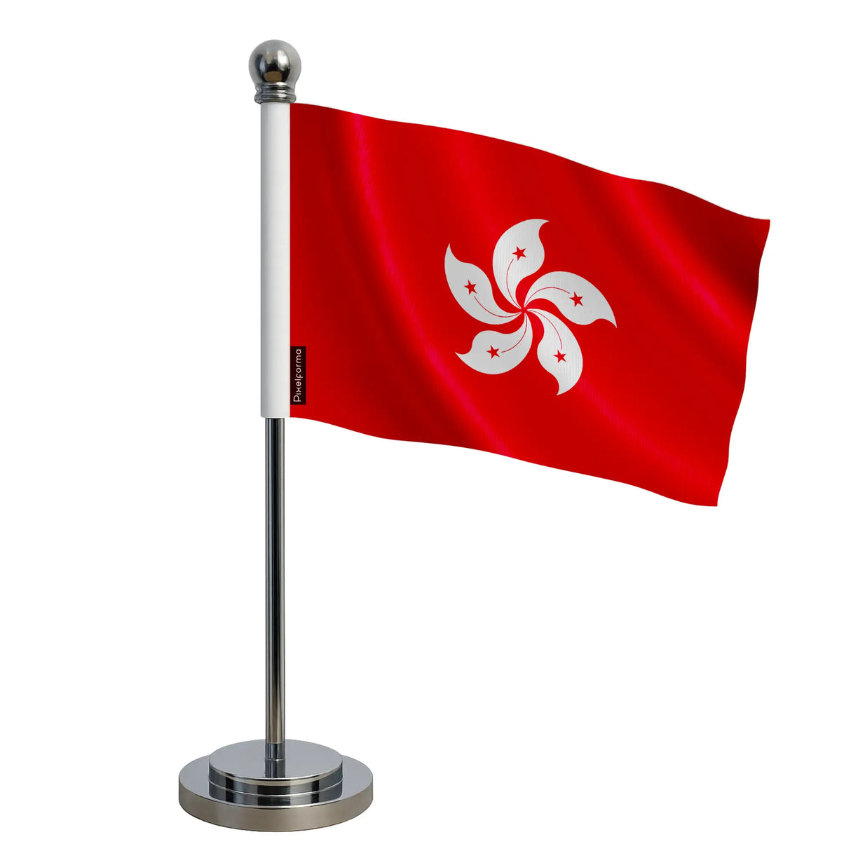 Drapeau bureau hong kong polyester socle acier inoxydable
