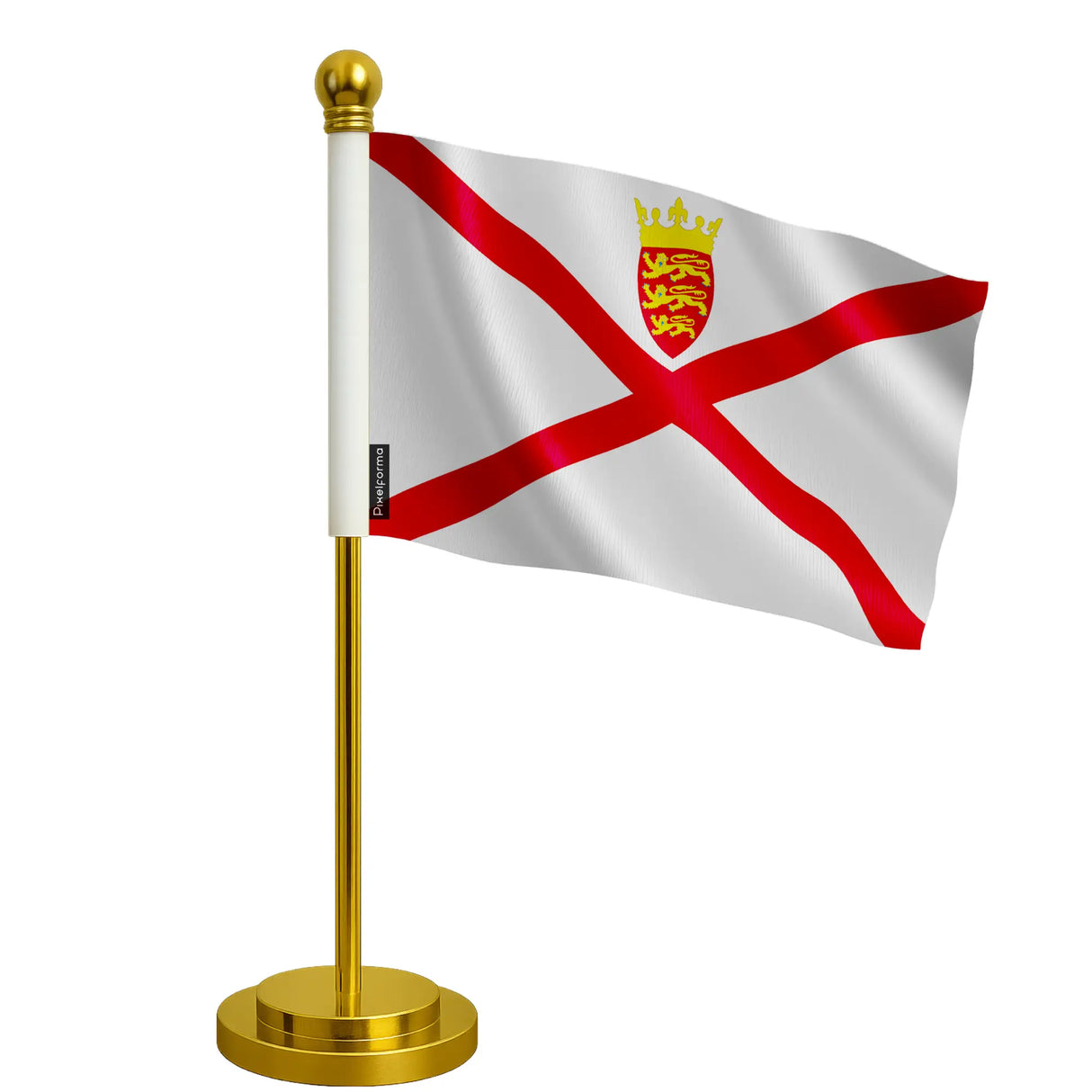 Drapeau bureau jersey polyester socle acier inoxydable