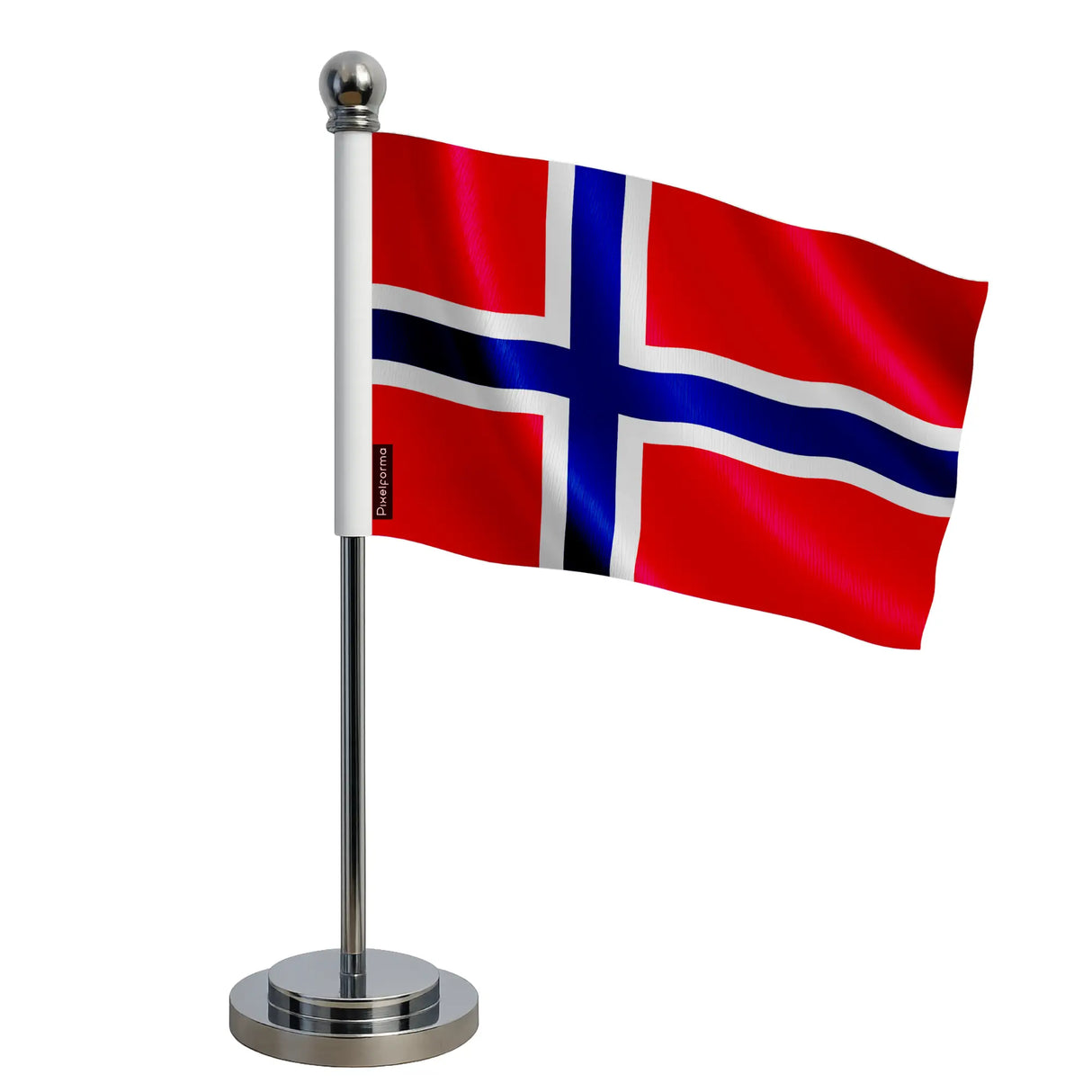 Drapeau bureau l’île bouvet polyester socle acier inoxydable