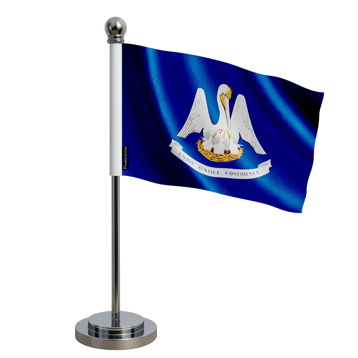 Drapeau bureau louisiane polyester socle acier inoxydable