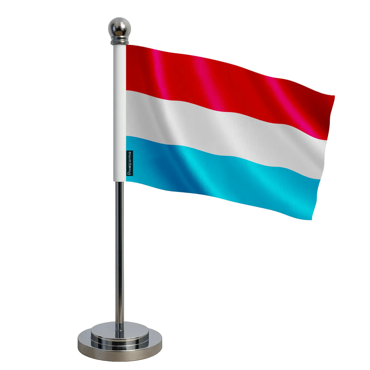 Drapeau bureau luxembourg polyester socle acier inoxydable