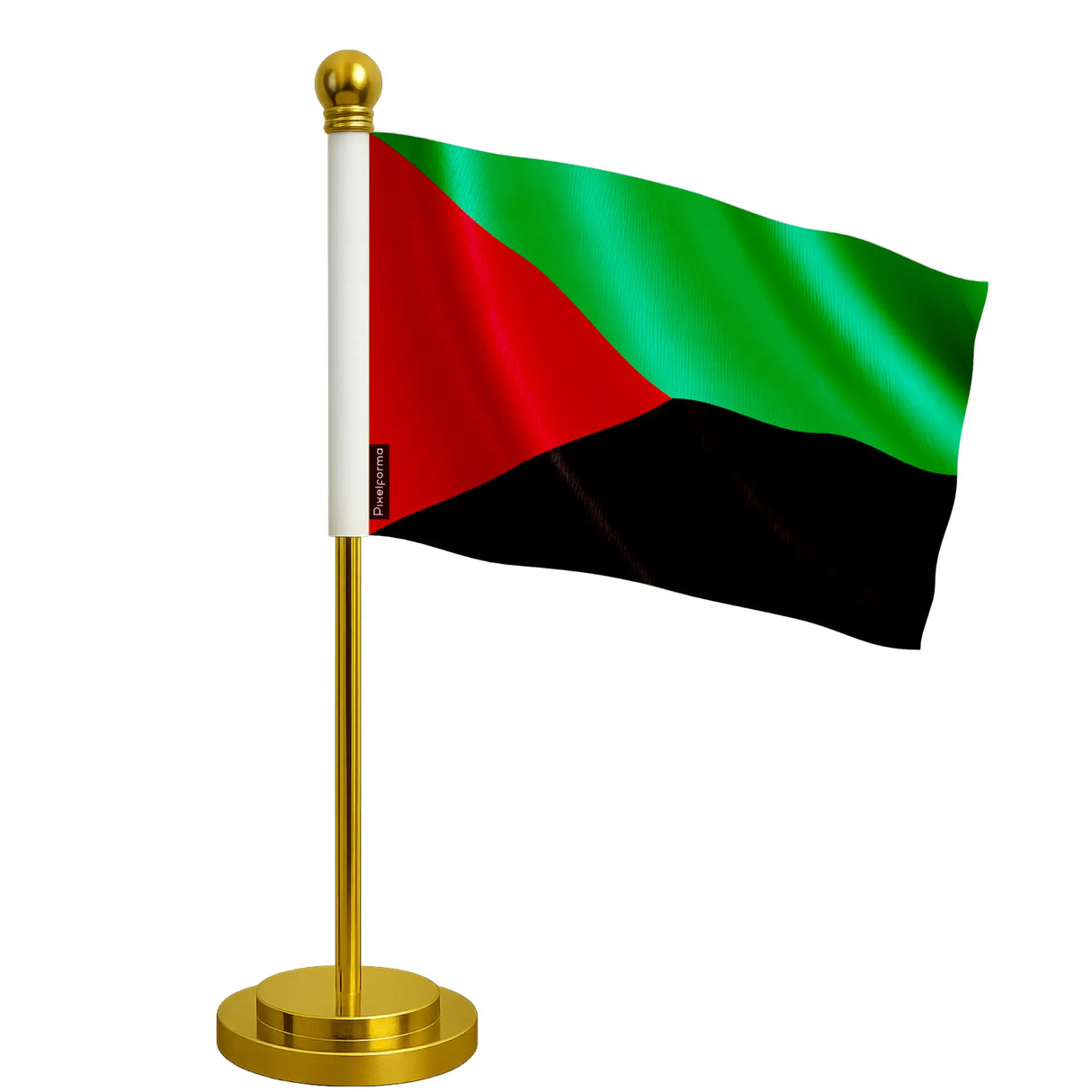 Drapeau bureau martinique polyester socle acier inoxydable