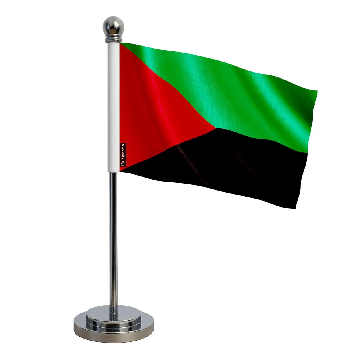 Drapeau bureau martinique polyester socle acier inoxydable